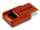 Opened View of a 2" Flat Narrow Padauk with laser engraved image of Amiga