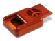 Opened View of a 2" Flat Narrow Padauk with laser engraved image of Peace Sign