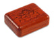 Top View of a 2" Flat Narrow Padauk with laser engraved image of Angel in the Clouds