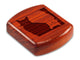 Top View of a 2" Flat Wide Padauk with laser engraved image of Cat Memories