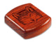 Top View of a 2" Flat Wide Padauk with laser engraved image of Wolf Head