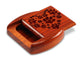 Opened View of a 2" Flat Wide Padauk with laser engraved image of Paw Print Heart