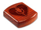 Top View of a 2" Flat Wide Padauk with laser engraved image of Love Mic