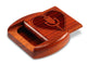 Opened View of a 2" Flat Wide Padauk with laser engraved image of Love Mic