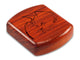 Top View of a 2" Flat Wide Padauk with laser engraved image of Yin Yang Cat