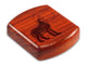 Top View of a 2" Flat Wide Padauk with laser engraved image of Howling Wolf