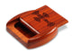 Opened View of a 2" Flat Wide Padauk with laser engraved image of Celtic Cross
