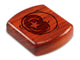 Top View of a 2" Flat Wide Padauk with laser engraved image of Moon