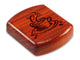 Top View of a 2" Flat Wide Padauk with laser engraved image of Java