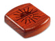 Top View of a 2" Flat Wide Padauk with laser engraved image of Native Sun