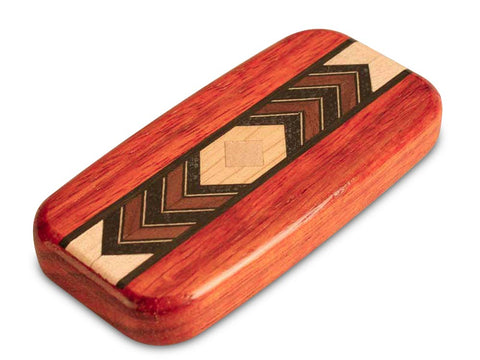 Top View of a 4" Flat Wide Padauk with inlay pattern of Diamond Zoom Inlay of a 4" Flat Wide Padauk - Diamond Zoom Inlay