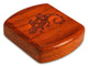 Opened View of a 2" Flat Wide Padauk with laser engraved image of Gecko Dreams Forgiveness