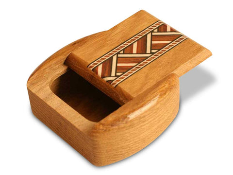 Top View of a 2" Med Wide Teak with inlay pattern of Zig Zag Inlay of a 2" Med Wide Teak - Zig Zag Inlay