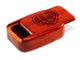 Opened View of a 3" Med Wide Padauk with laser engraved image of Heart Leaves