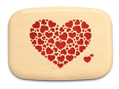 Top View of a 3" Med Wide Aspen with color printed image of Heart of Hearts