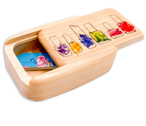 Open View of a Treasure Box with color printed image of Manicure Box w/ Emery Board