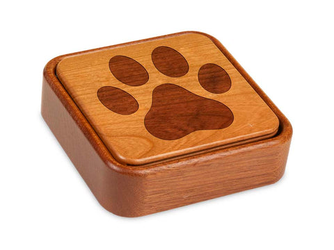 Angled Top View of a Terra Flip-Top with laser engraved image of Dog Paw Print
