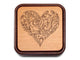 Top View of a Terra Photo Flip-Top with laser engraved image of Floral Heart