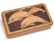 Hinged Box 8x5" - Two Dolphins