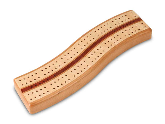 Top View of a Cherry S Curve Cribbage Board