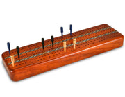 Padauk Inlay 3 Track Cribbage Board w/ Cards