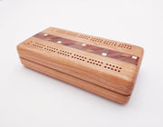 Cherry Cribbage Board Inlay and Cards