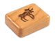 Top View of a 2" Flat Narrow Cherry with laser engraved image of Primitive Moose