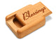 Top View of a 2" Flat Narrow Cherry with laser engraved image of Blessings