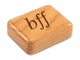 Top View of a 2" Flat Narrow Cherry with laser engraved image of BFF