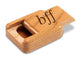 Opened View of a 2" Flat Narrow Cherry with laser engraved image of BFF