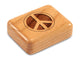 Top View of a 2" Flat Narrow Cherry with laser engraved image of Peace Sign