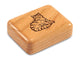 Top View of a 2" Flat Narrow Cherry with laser engraved image of Sketched Cat