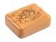 Top View of a 2" Flat Narrow Cherry with laser engraved image of Angel in the Clouds