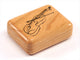 Top View of a 2" Flat Narrow Cherry with laser engraved image of Violin & Bow