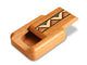 Top View of a 2" Flat Narrow Cherry - Rainbow Zig Zag Inlay