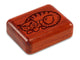 Top View of a 2" Flat Narrow Padauk with laser engraved image of Folk Cat