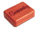 Opened View of a 2" Flat Narrow Padauk with laser engraved image of Serenity