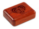 Top View of a 2" Flat Narrow Padauk with laser engraved image of Celtic Heart