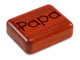 Top View of a 2" Flat Narrow Padauk with laser engraved image of Papa