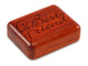 Top View of a 2" Flat Narrow Padauk with laser engraved image of Best Friend