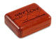 Top View of a 2" Flat Narrow Padauk with laser engraved image of Give Love