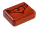 Top View of a 2" Flat Narrow Padauk with laser engraved image of Winged Heart