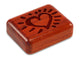 Top View of a 2" Flat Narrow Padauk with laser engraved image of Heart Glow