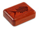 Top View of a 2" Flat Narrow Padauk with laser engraved image of Pisces