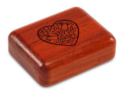 2" Flat Narrow Padauk - Floral Heart