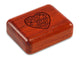 Top View of a 2" Flat Narrow Padauk with laser engraved image of Floral Heart