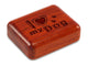 Top View of a 2" Flat Narrow Padauk with laser engraved image of I Heart My Dog