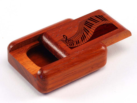 Top View of a 2" Flat Narrow Padauk with laser engraved image of Piano Keyboard