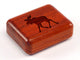 Top View of a 2" Flat Narrow Padauk with laser engraved image of Moose