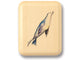 Top View of a 2" Flat Narrow Aspen with color printed image of Sea Lion